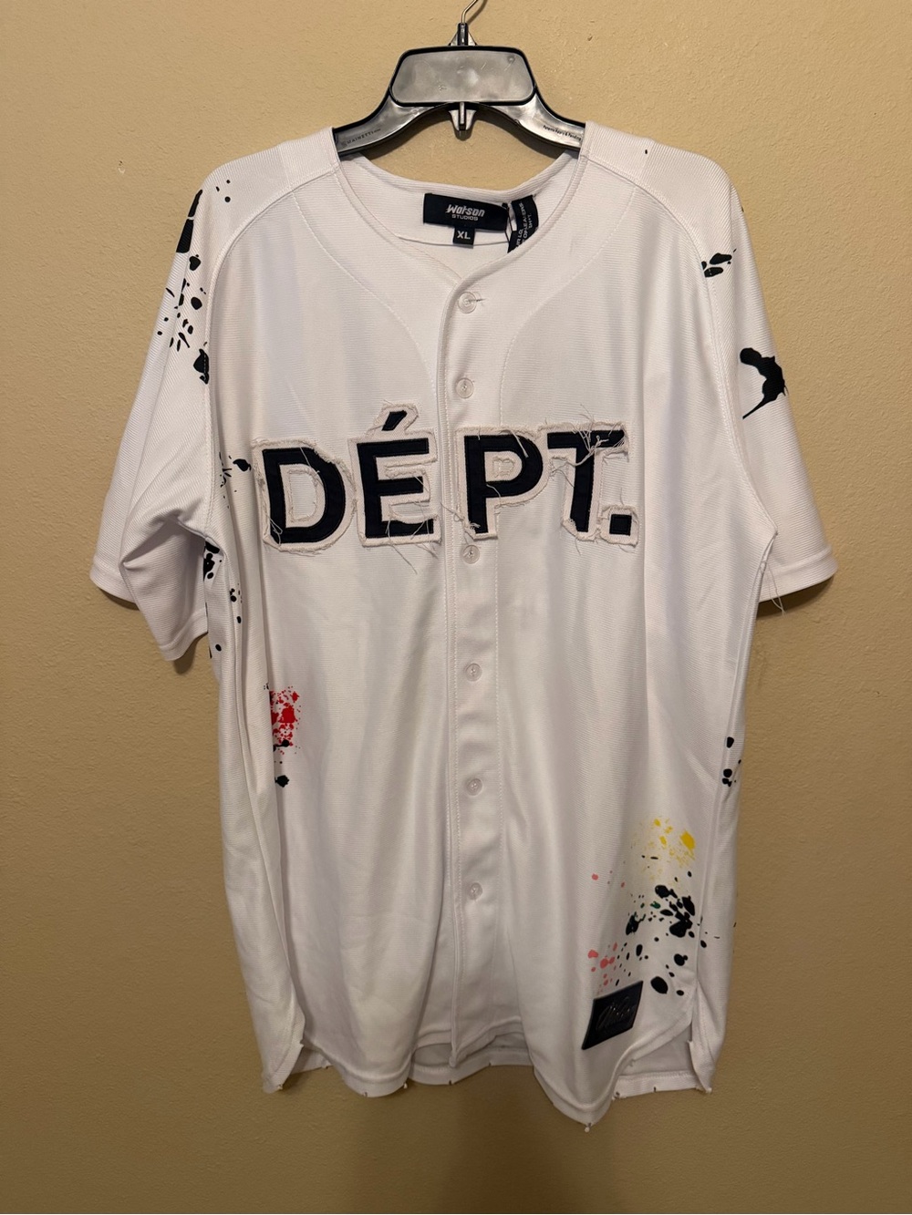 Watson Studios DEPT Dela Watson Baseball Jersey White XL Men’s NWT Streetwear